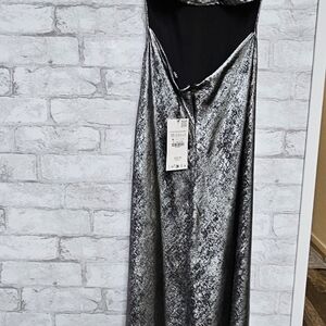 Zara Silver Metallic Maxi Dress